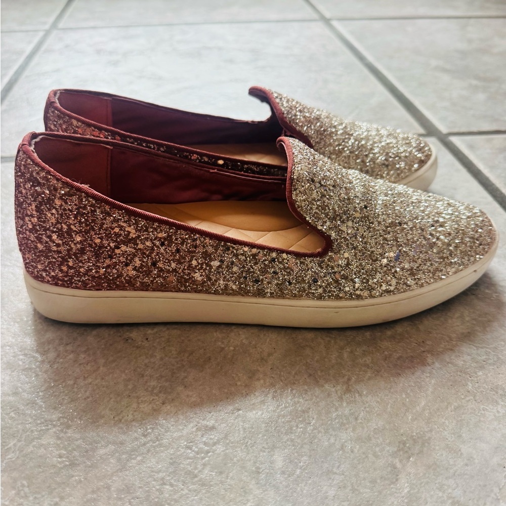 Birdies Ombre Glitter Slip-On Flats | Rose Gold/Silver | Size 8.5 - Picture 5 of 6